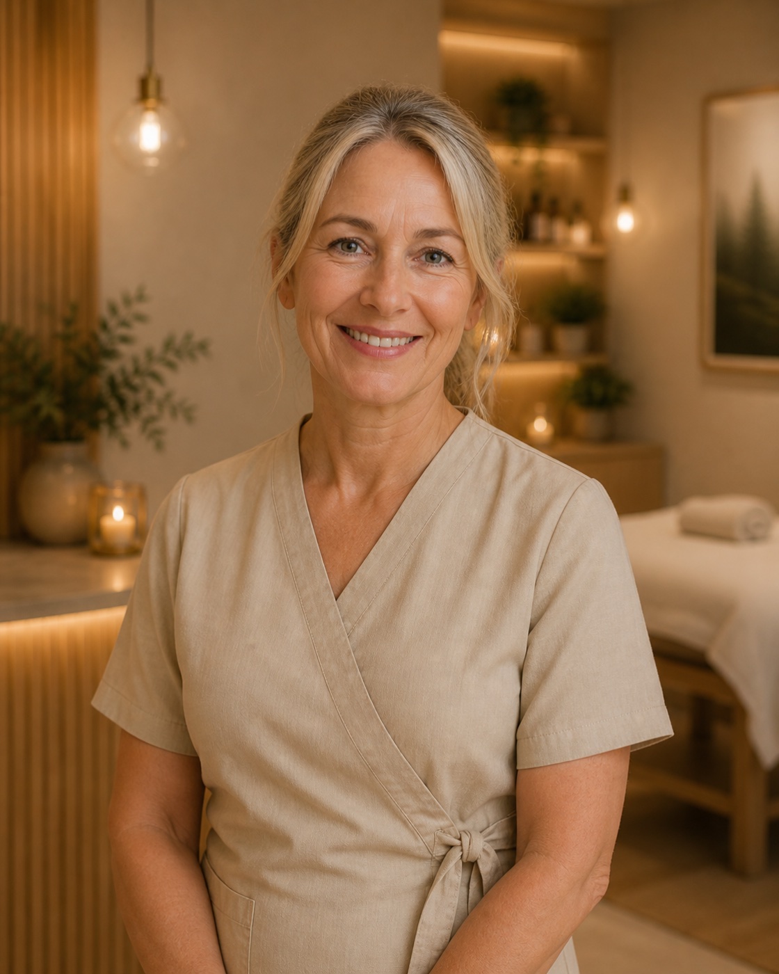 Anna Lindqvist, cert. massageterapeut, i mottagningen vid Möllevångstorget